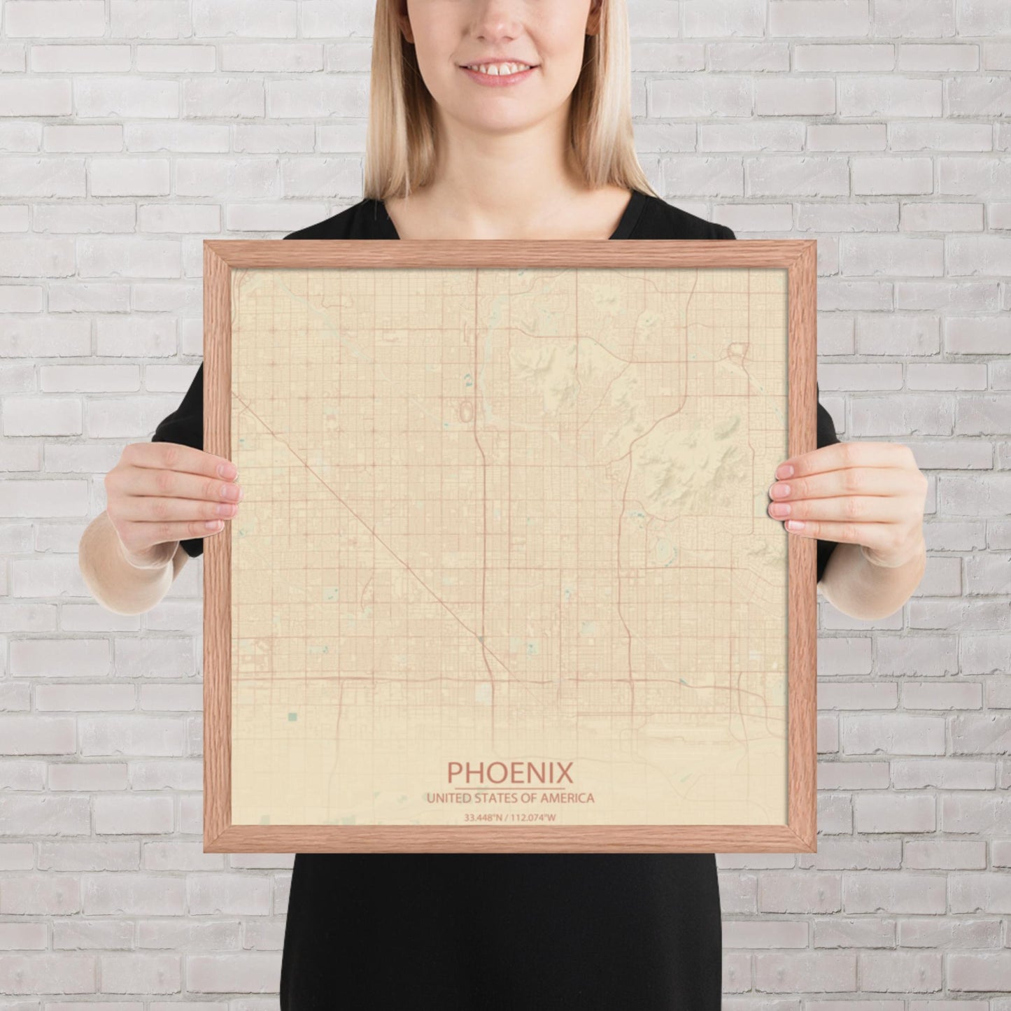 Phoenix Vintage Style Framed Map