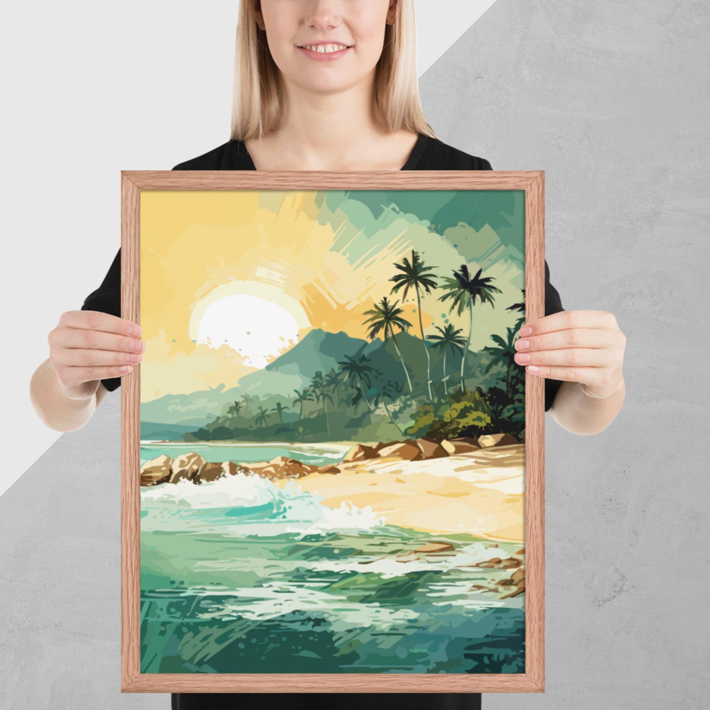 Tropical Island Beach Framed Poster
