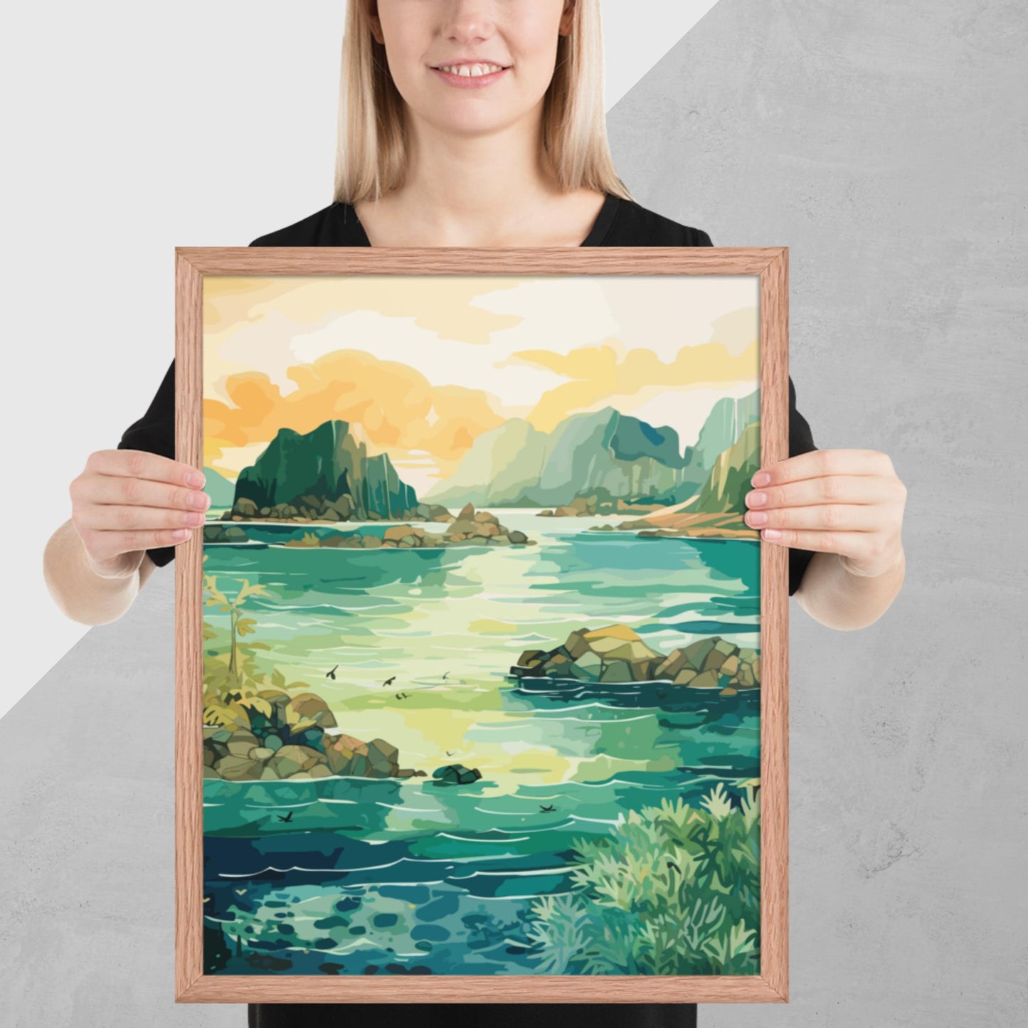 Tropical Island Rocks Framed Poster