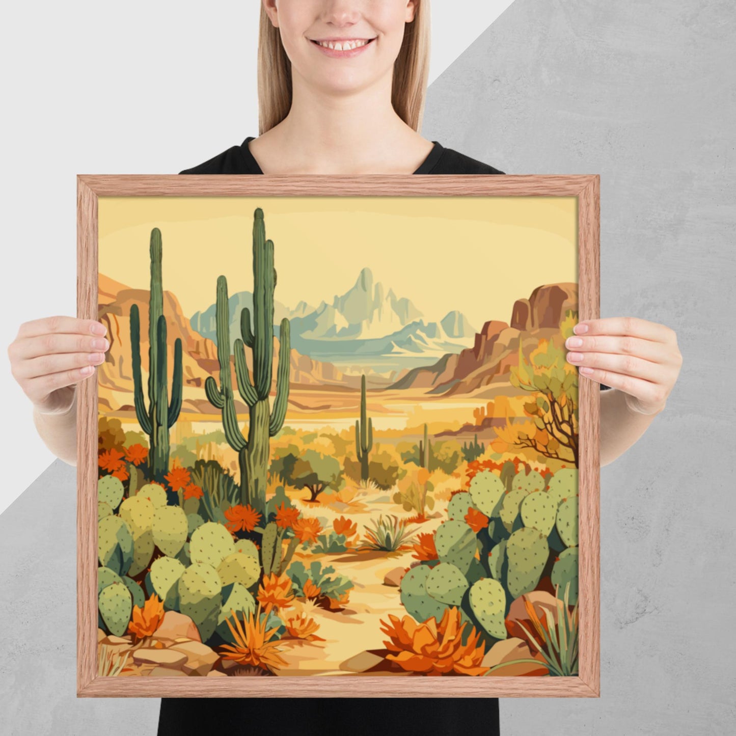 Mountainous Desert Life Framed Poster
