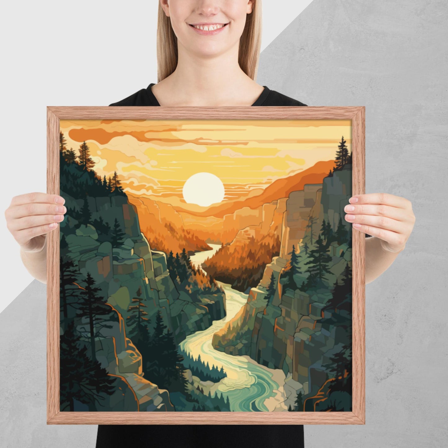 Canyon River Sunset Framed Poster