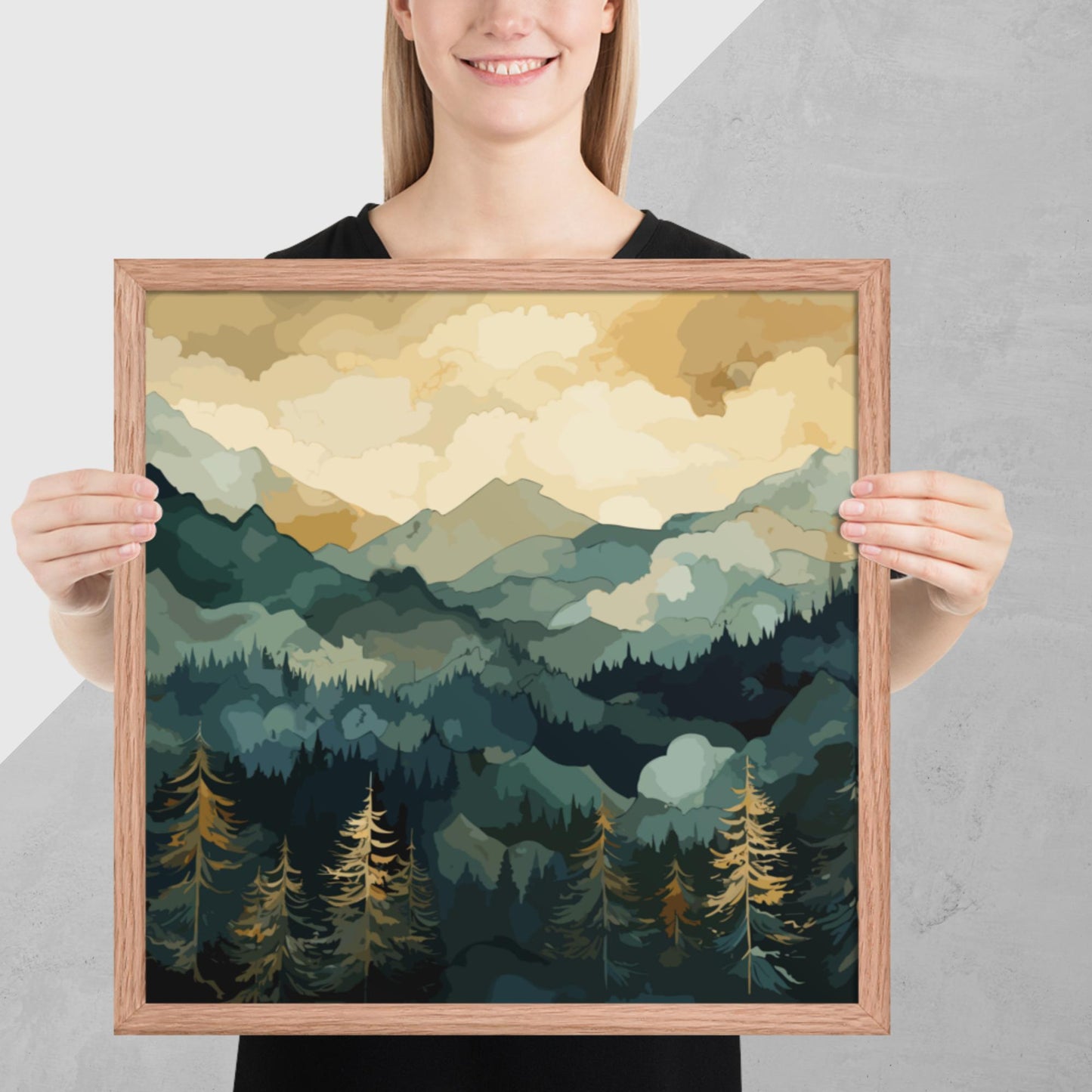 Mountainous Forest Framed Poster