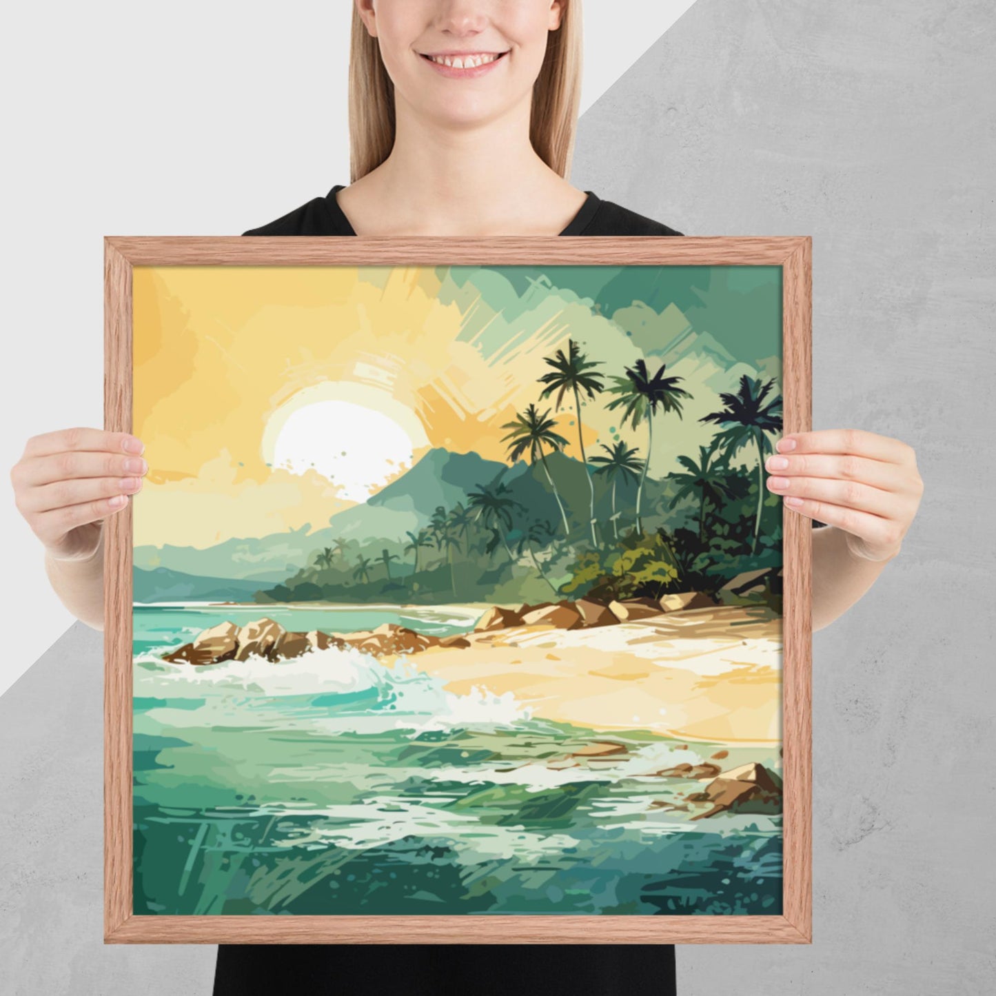 Tropical Island Beach Framed Poster