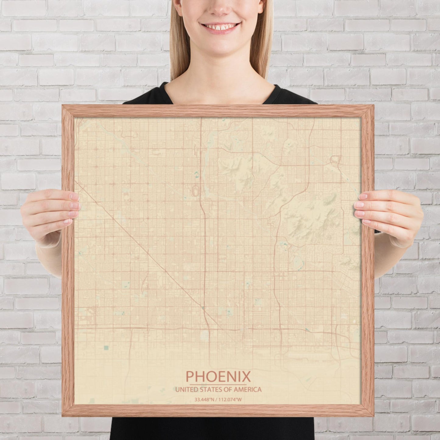 Phoenix Vintage Style Framed Map