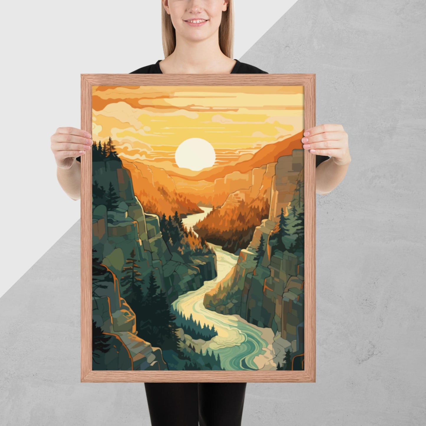 Canyon River Sunset Framed Poster