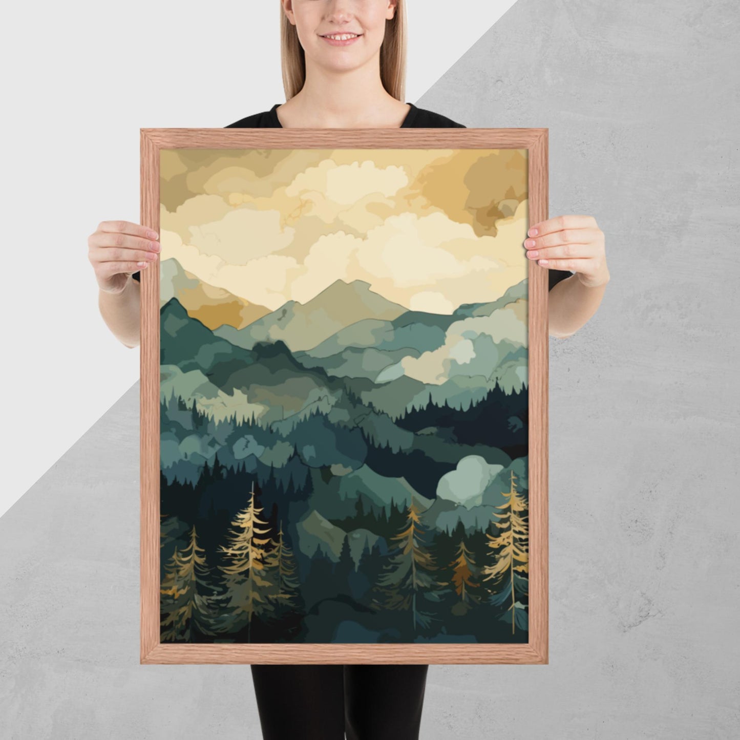 Mountainous Forest Framed Poster