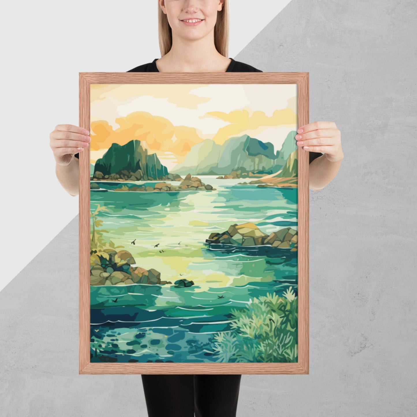 Tropical Island Rocks Framed Poster