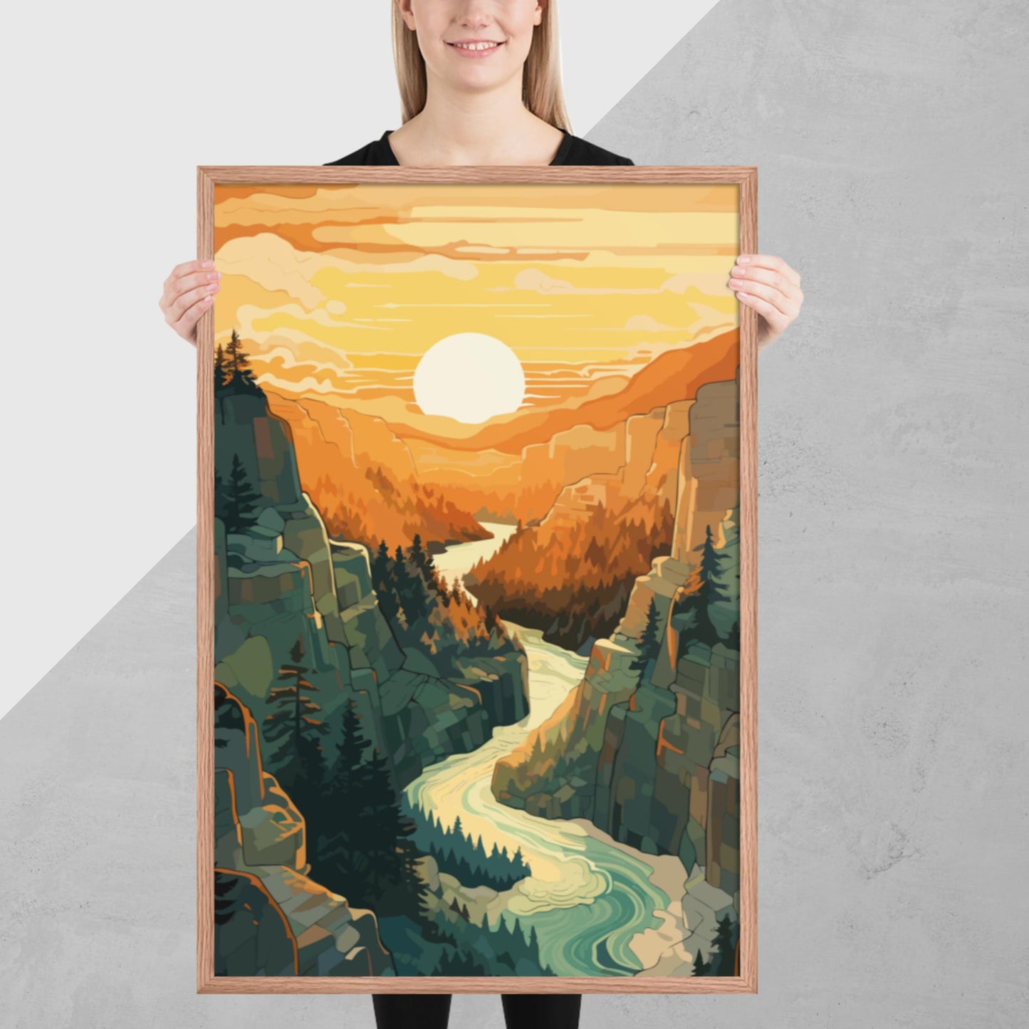 Canyon River Sunset Framed Poster