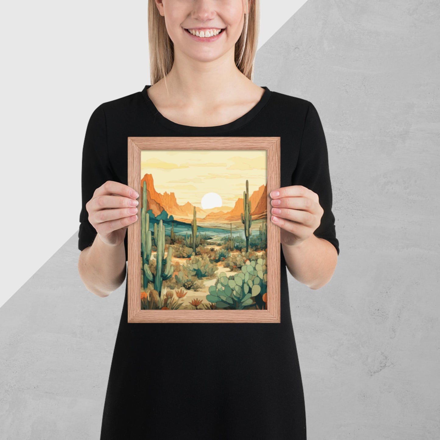 Desert Hills Shrubs Framed Poster