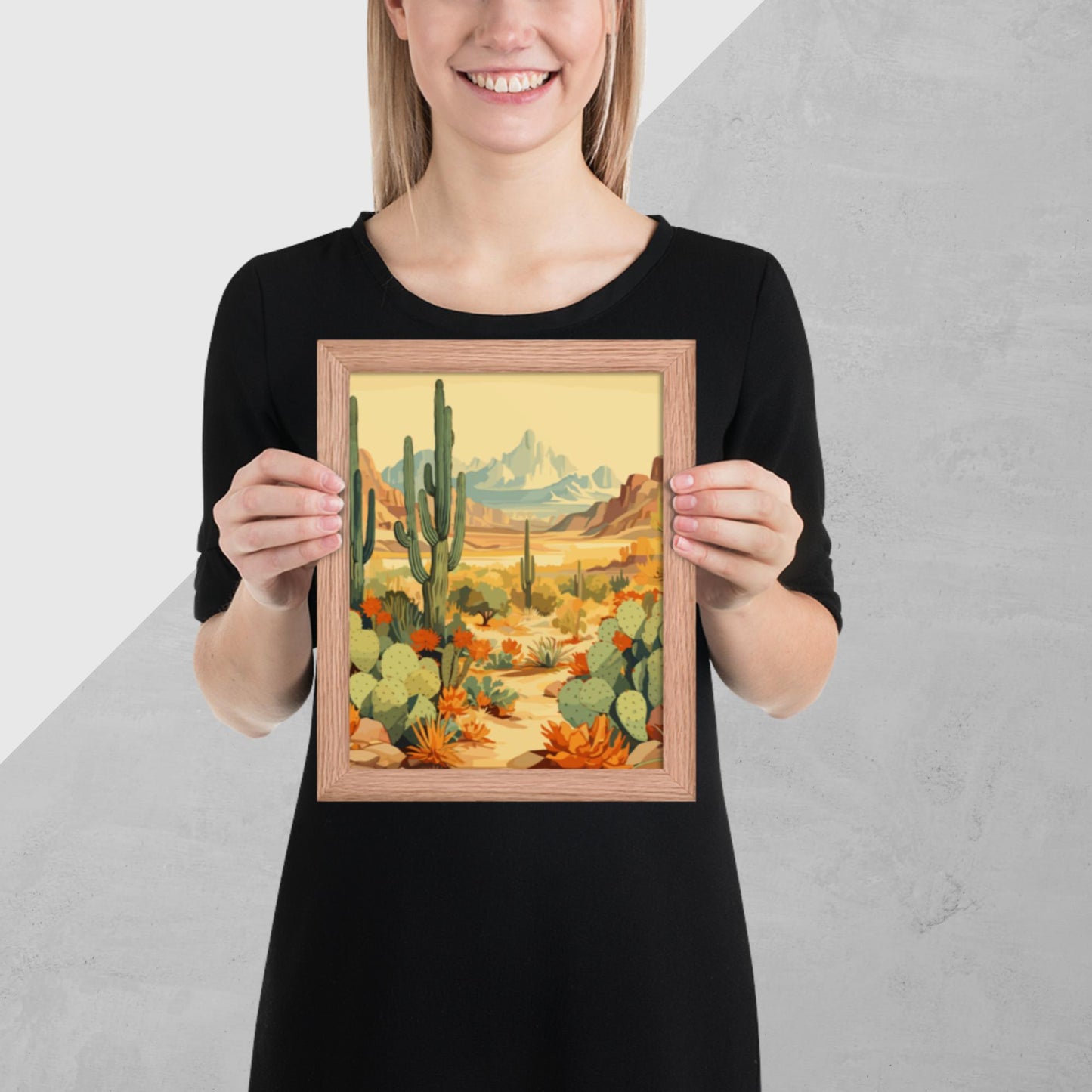 Mountainous Desert Life Framed Poster