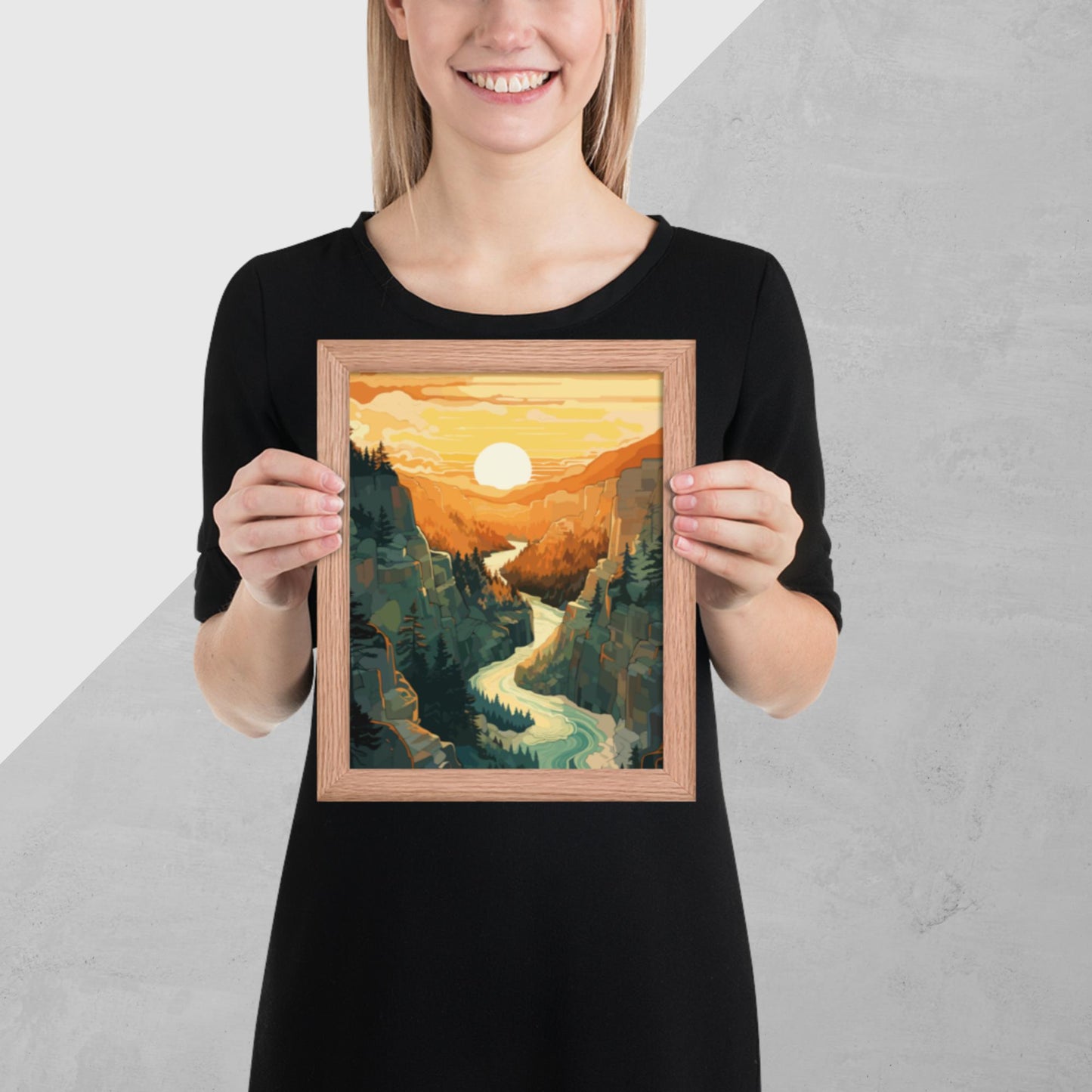Canyon River Sunset Framed Poster