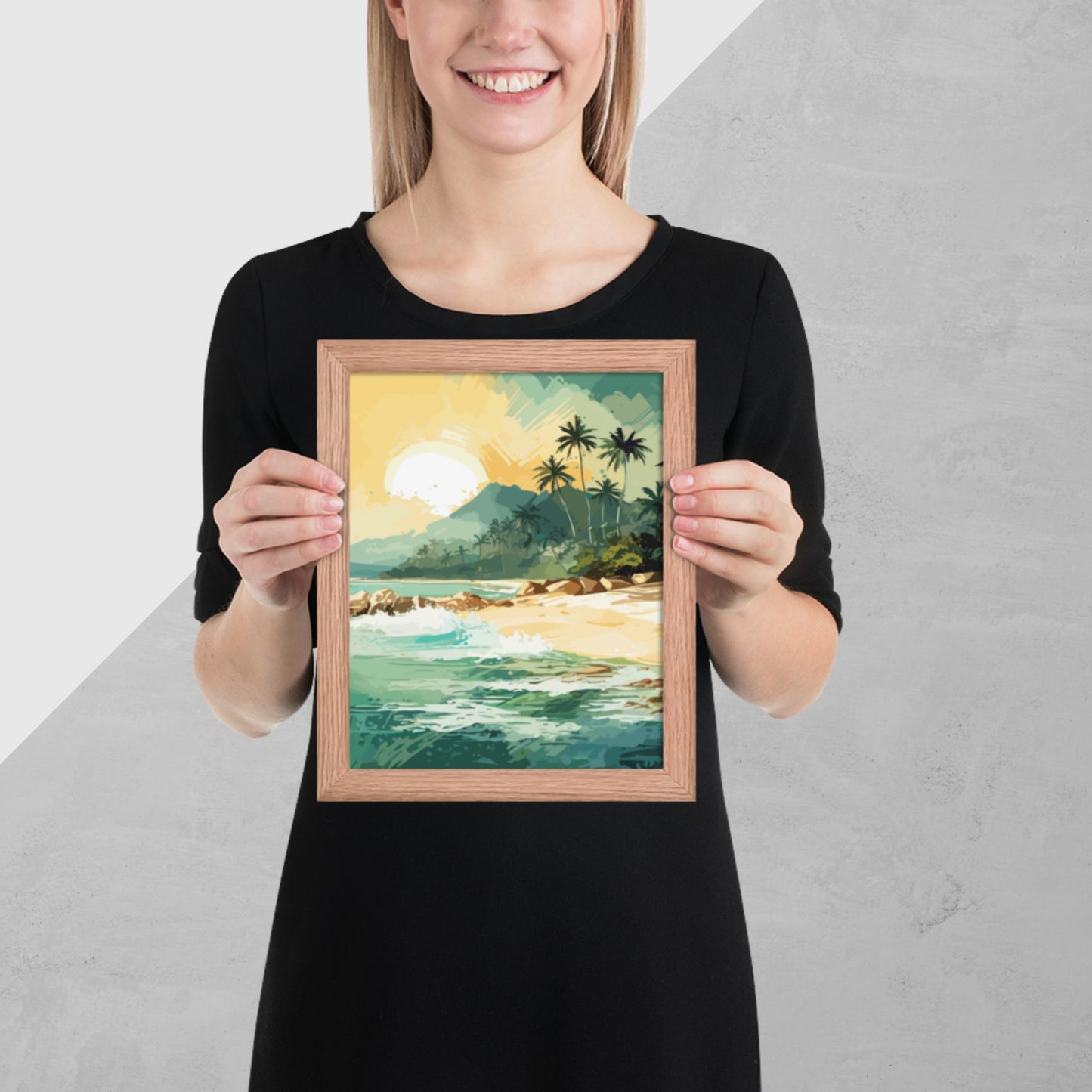 Tropical Island Beach Framed Poster