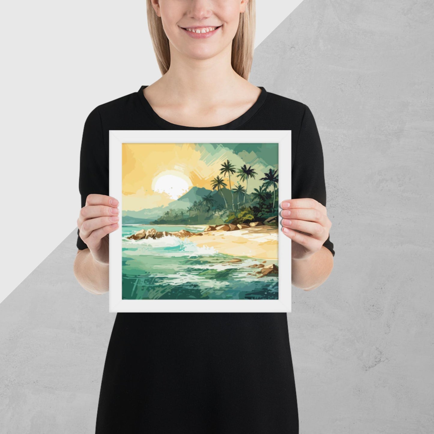 Tropical Island Beach Framed Poster