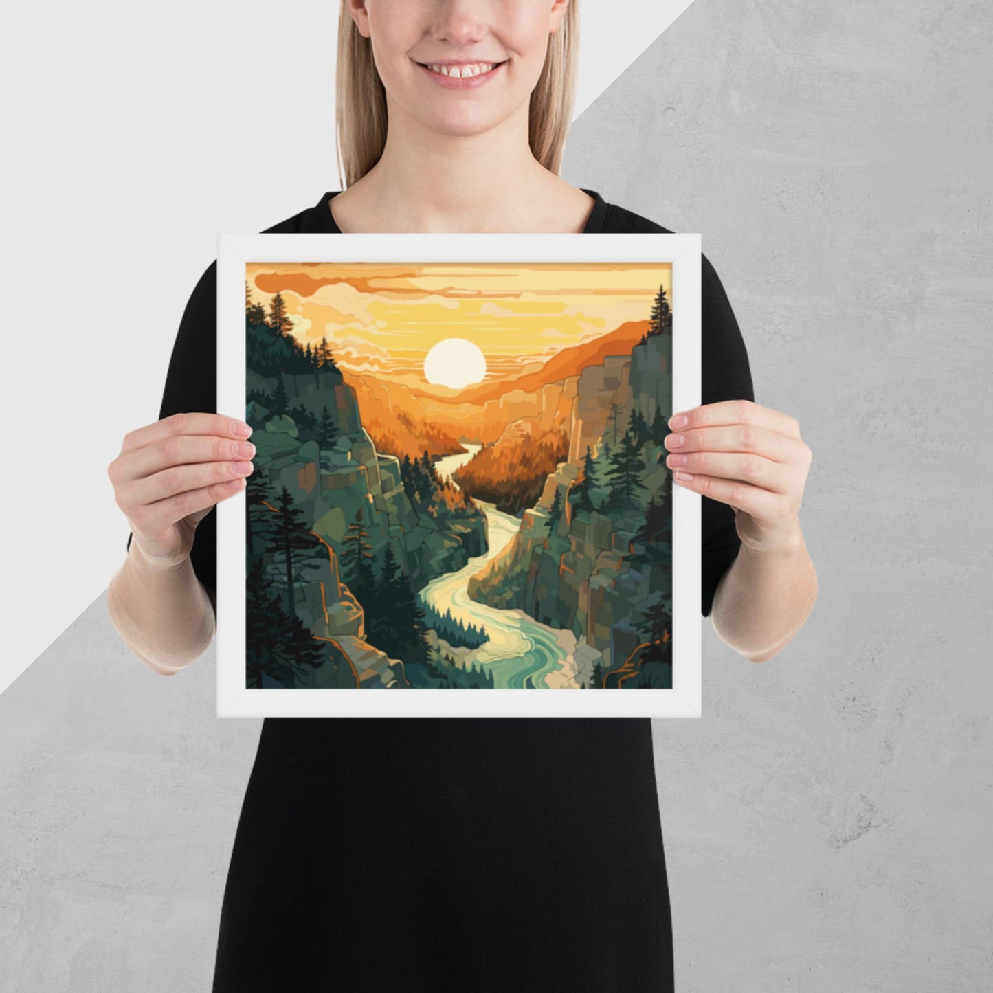 Canyon River Sunset Framed Poster