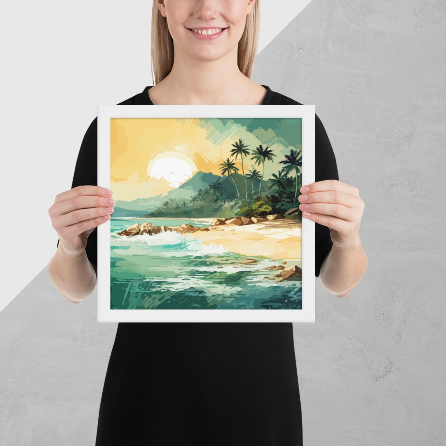 Tropical Island Beach Framed Poster