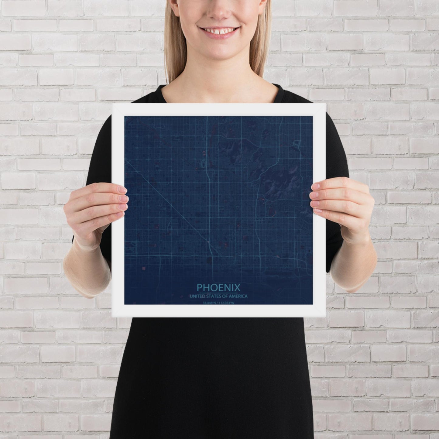 Phoenix Blue and Purple Framed Map