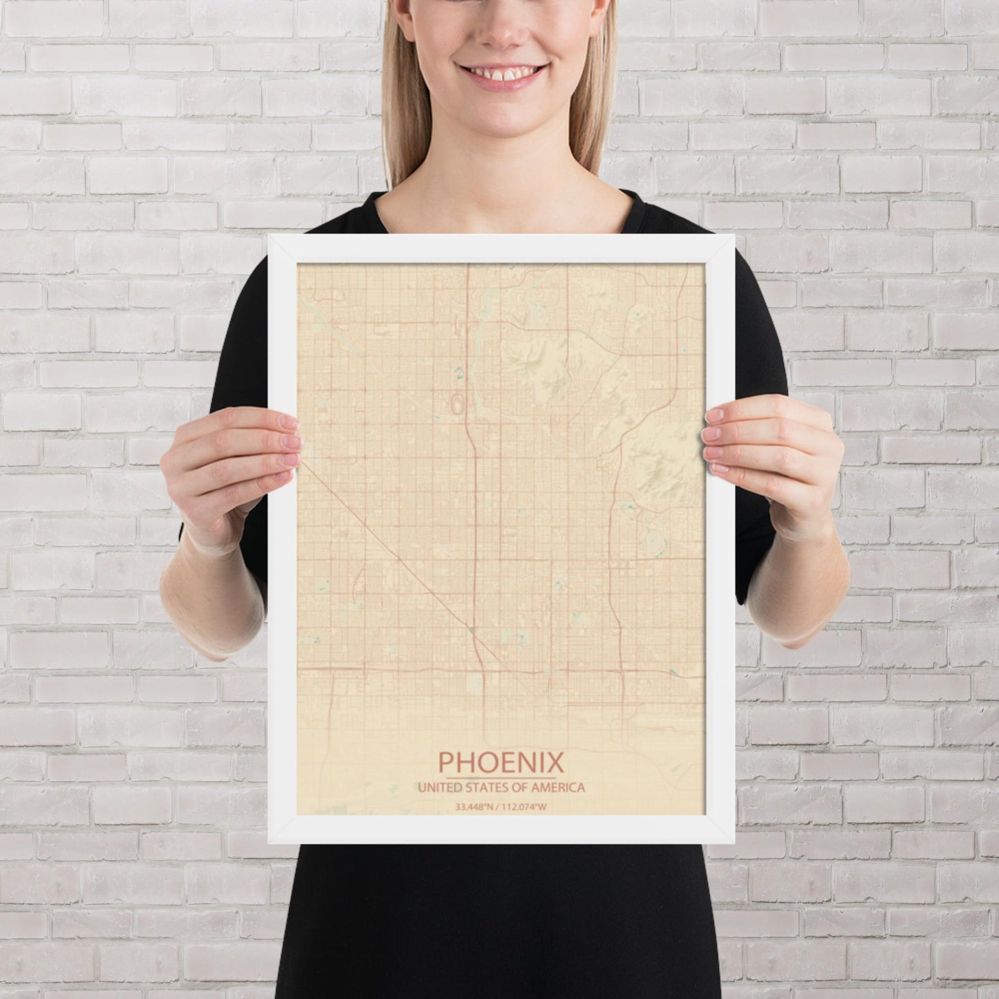 Phoenix Vintage Style Framed Map
