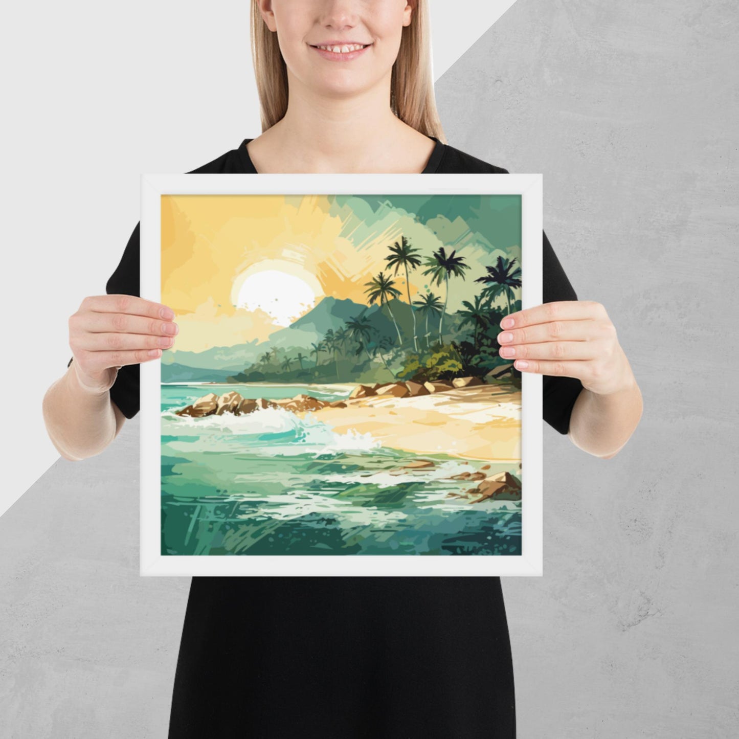 Tropical Island Beach Framed Poster