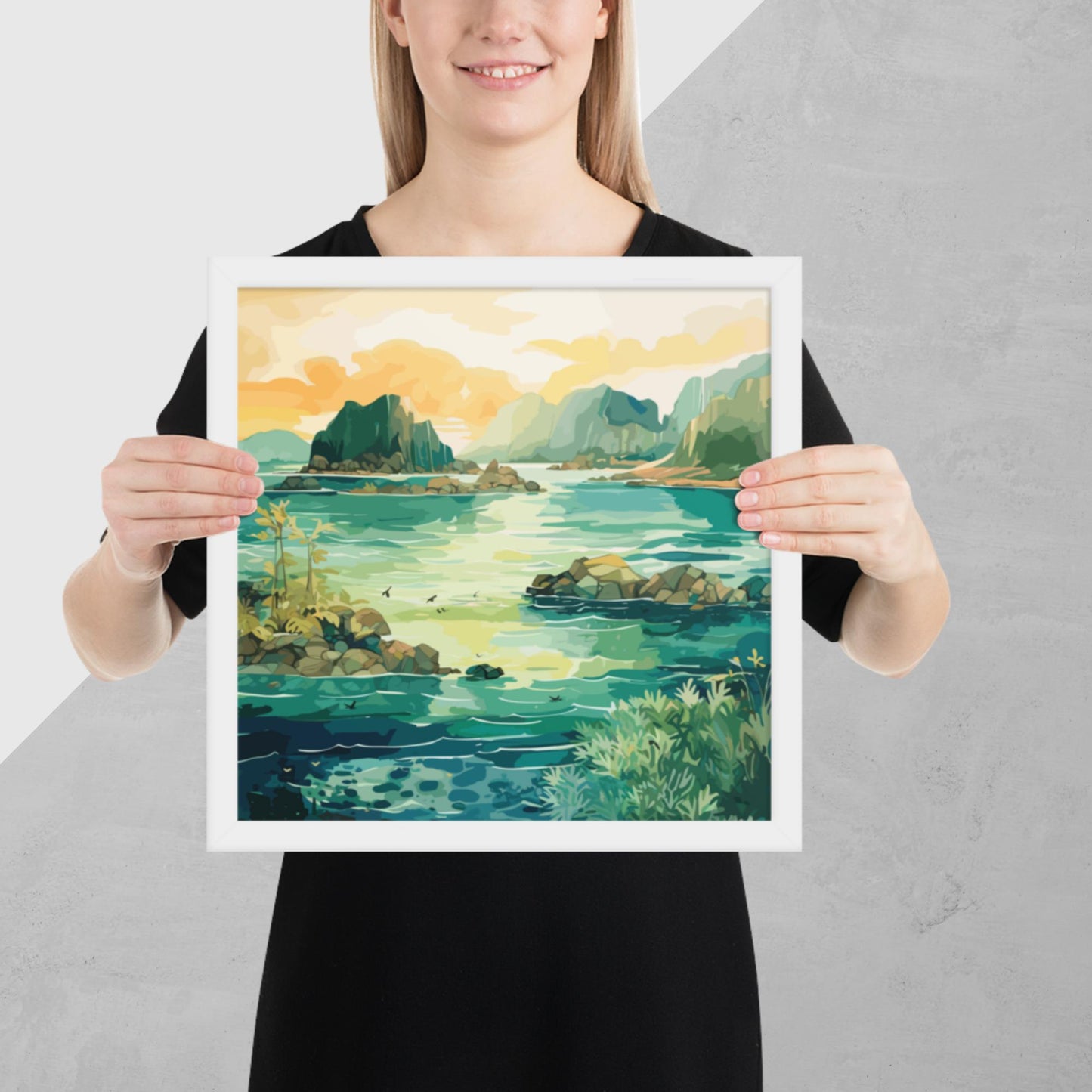Tropical Island Rocks Framed Poster