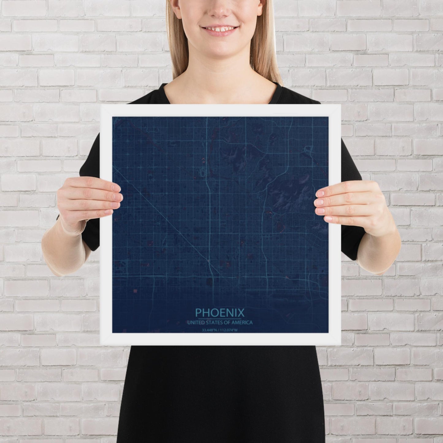 Phoenix Blue and Purple Framed Map