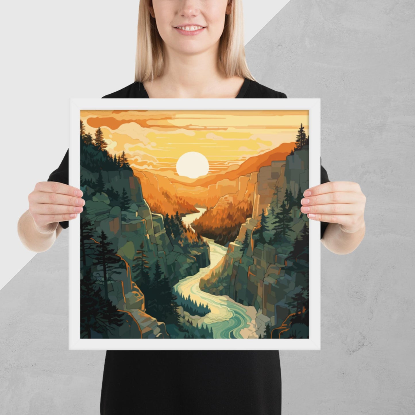 Canyon River Sunset Framed Poster