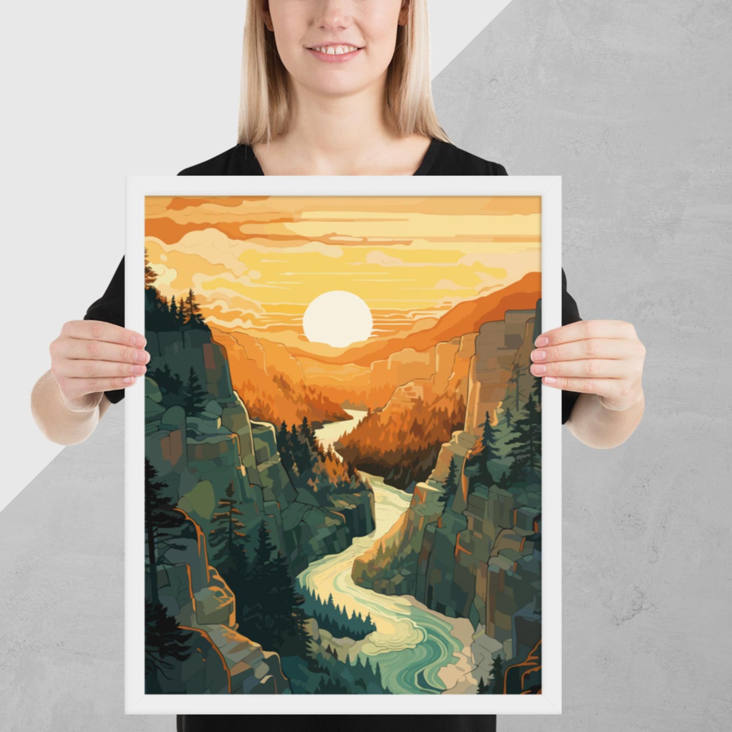 Canyon River Sunset Framed Poster