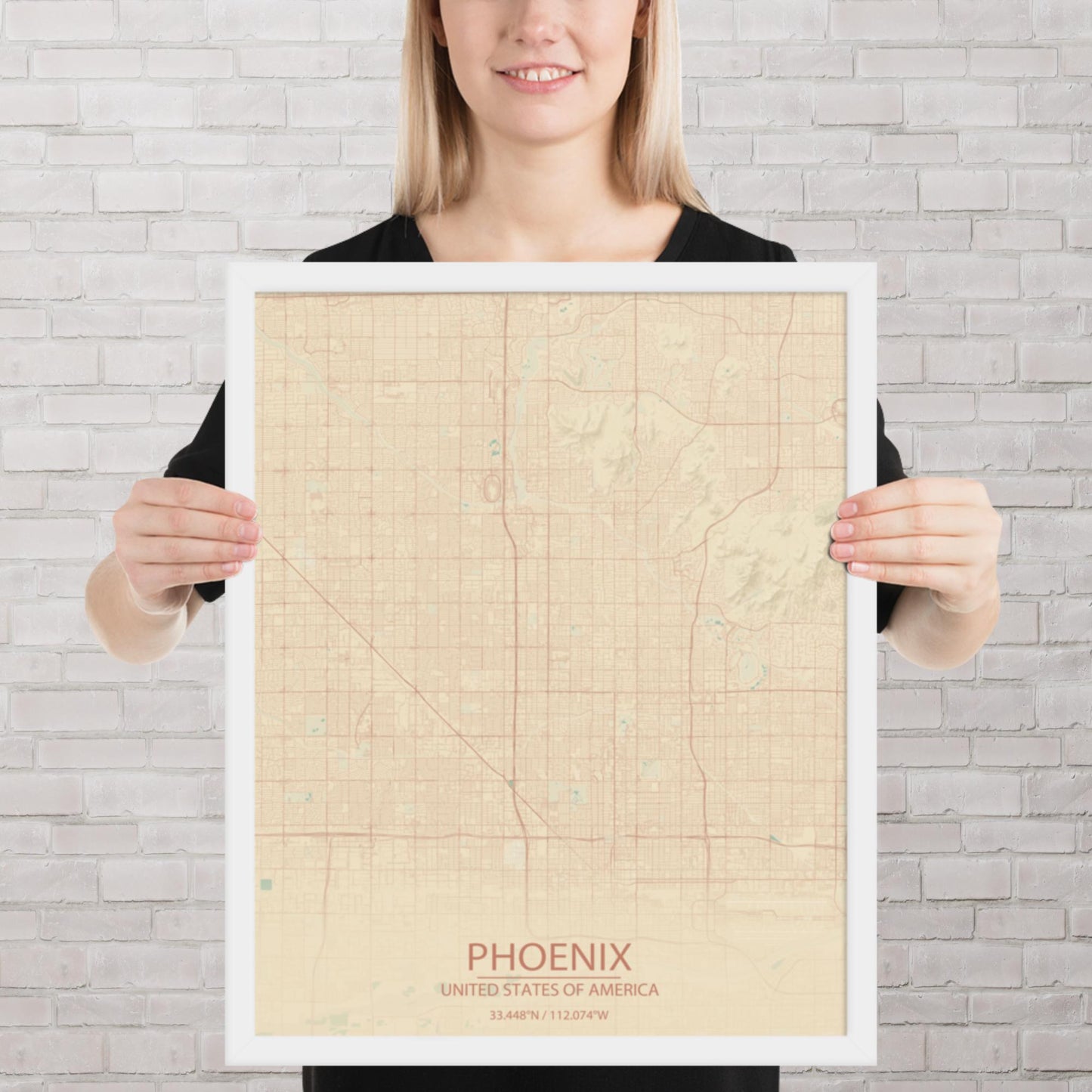 Phoenix Vintage Style Framed Map