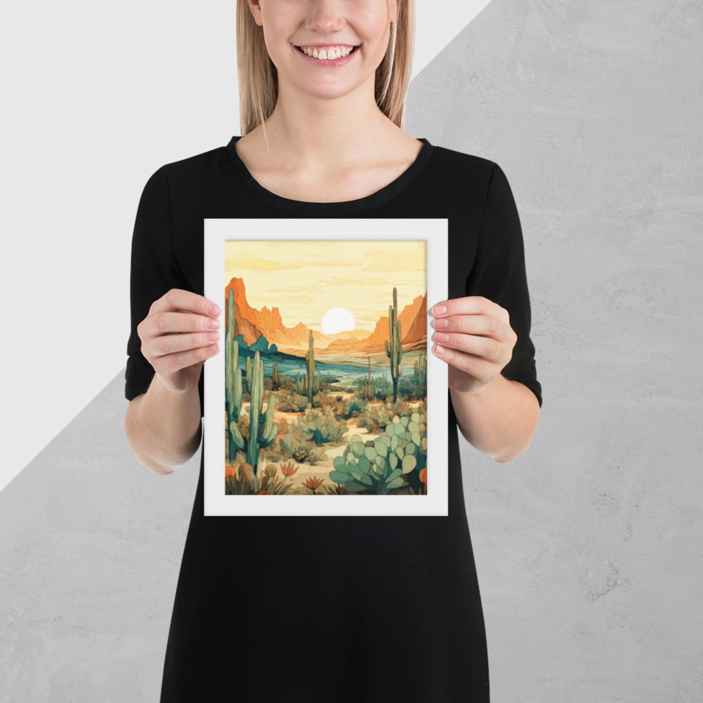 Desert Hills Shrubs Framed Poster