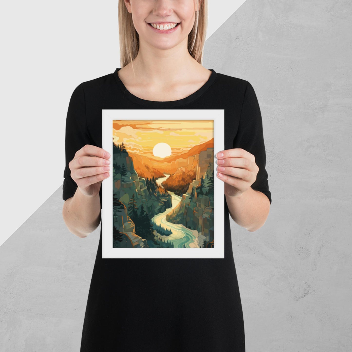 Canyon River Sunset Framed Poster