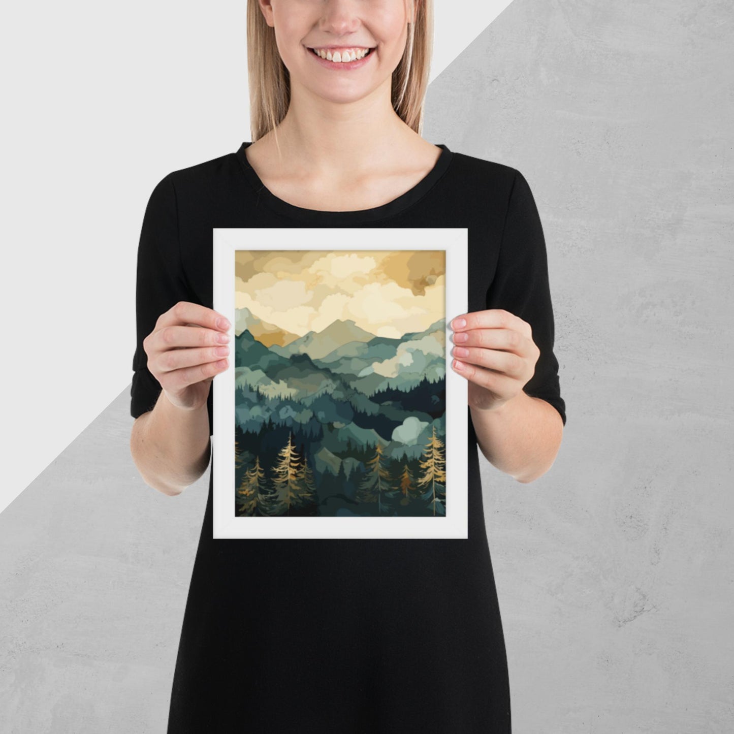 Mountainous Forest Framed Poster