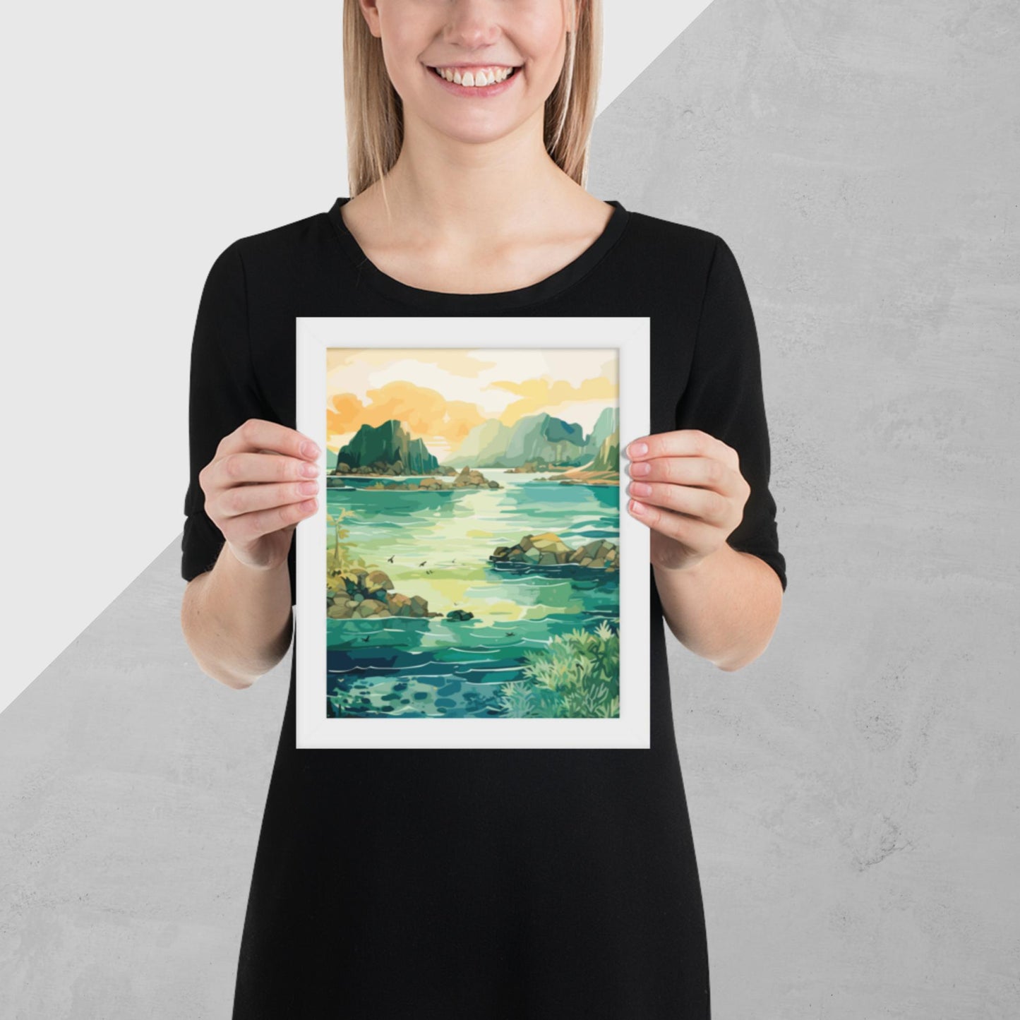 Tropical Island Rocks Framed Poster
