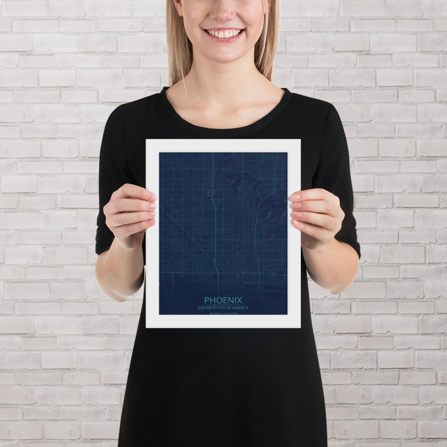 Phoenix Blue and Purple Framed Map
