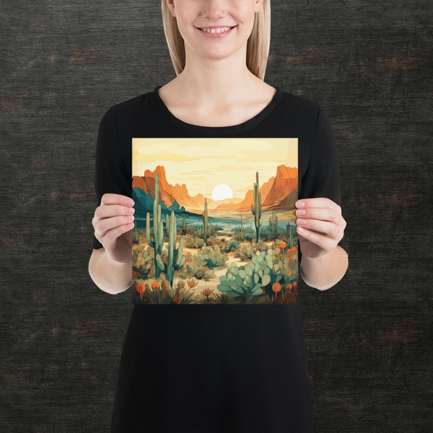 Desert Hills Shrubs Paper Poster