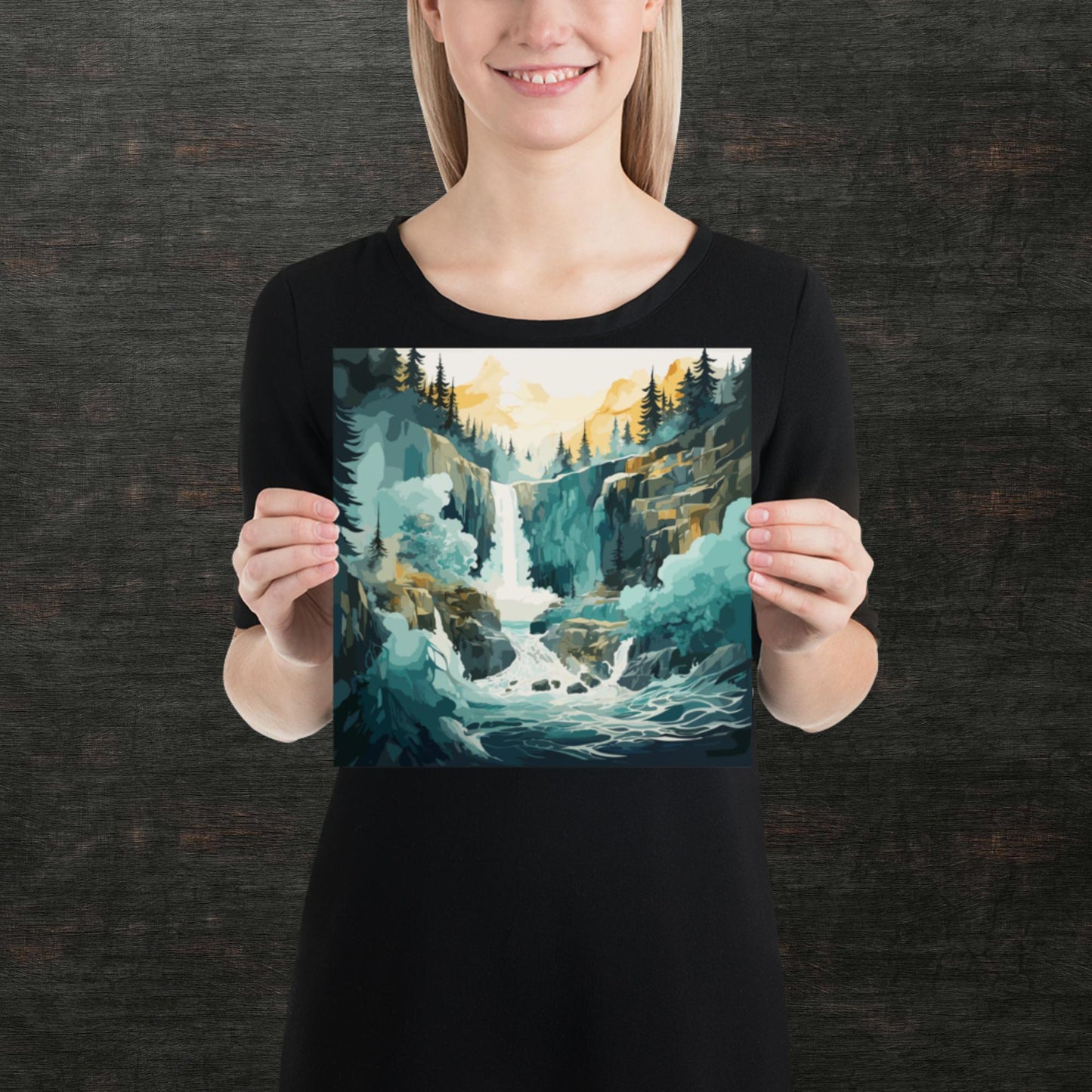 Roaring Forest Waterfall Paper Poster