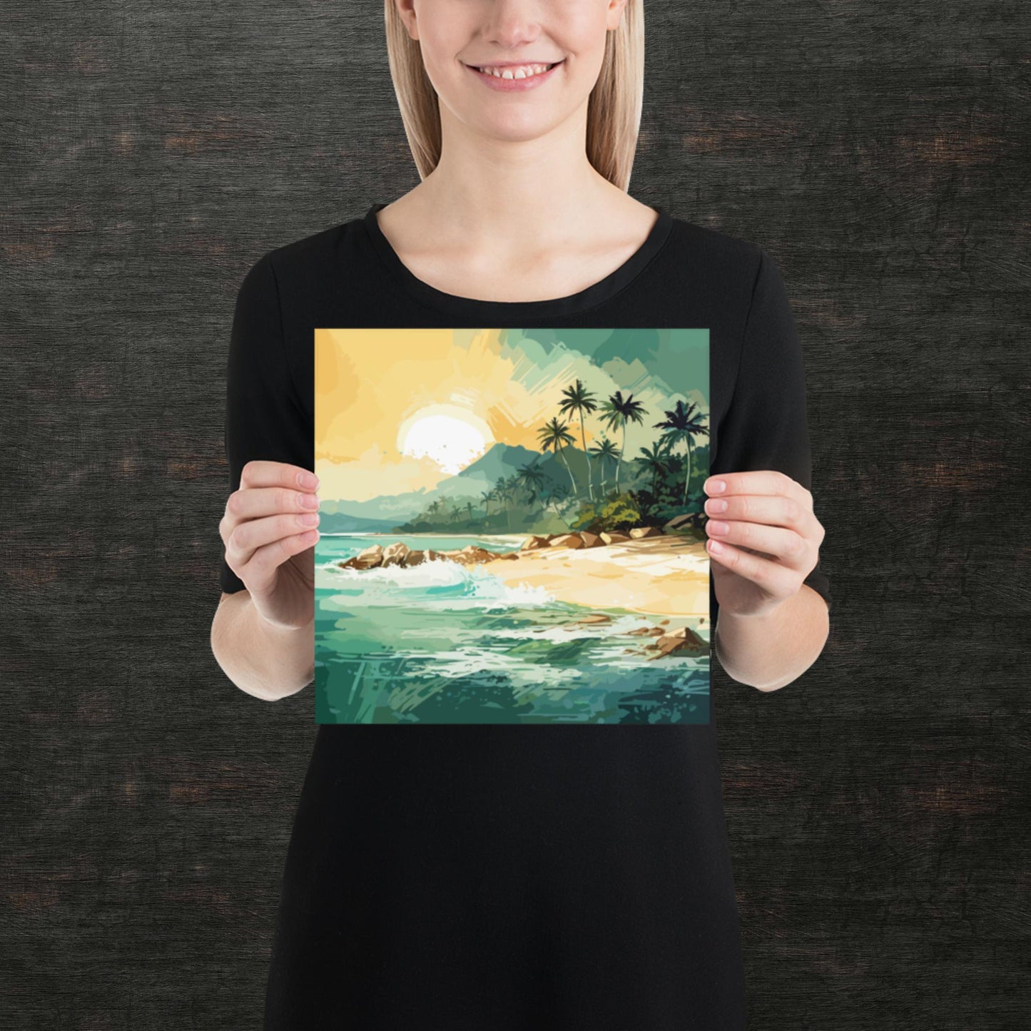 Tropical Island Beach Paper Poster