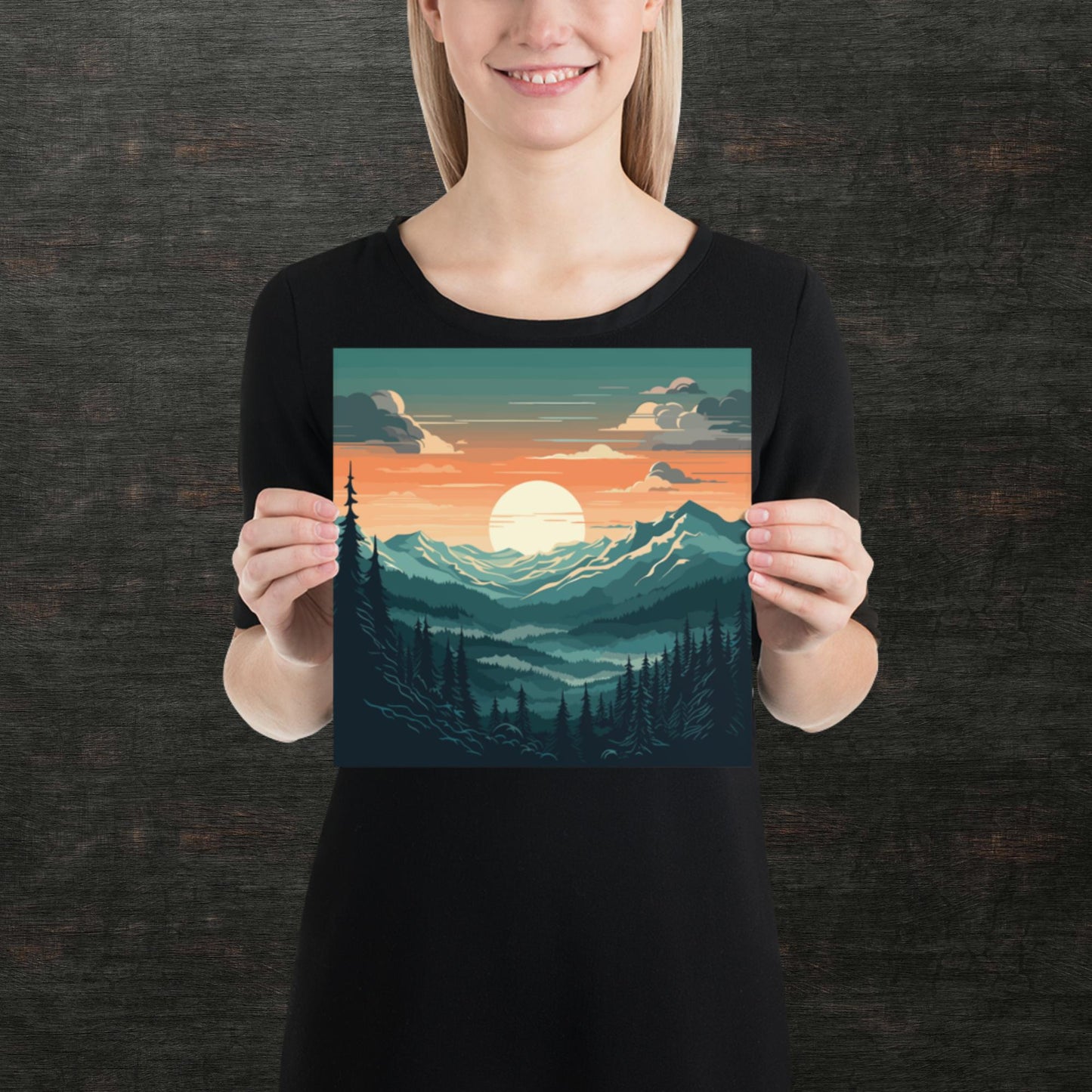 Forest Mountain Landscape Paper Poster