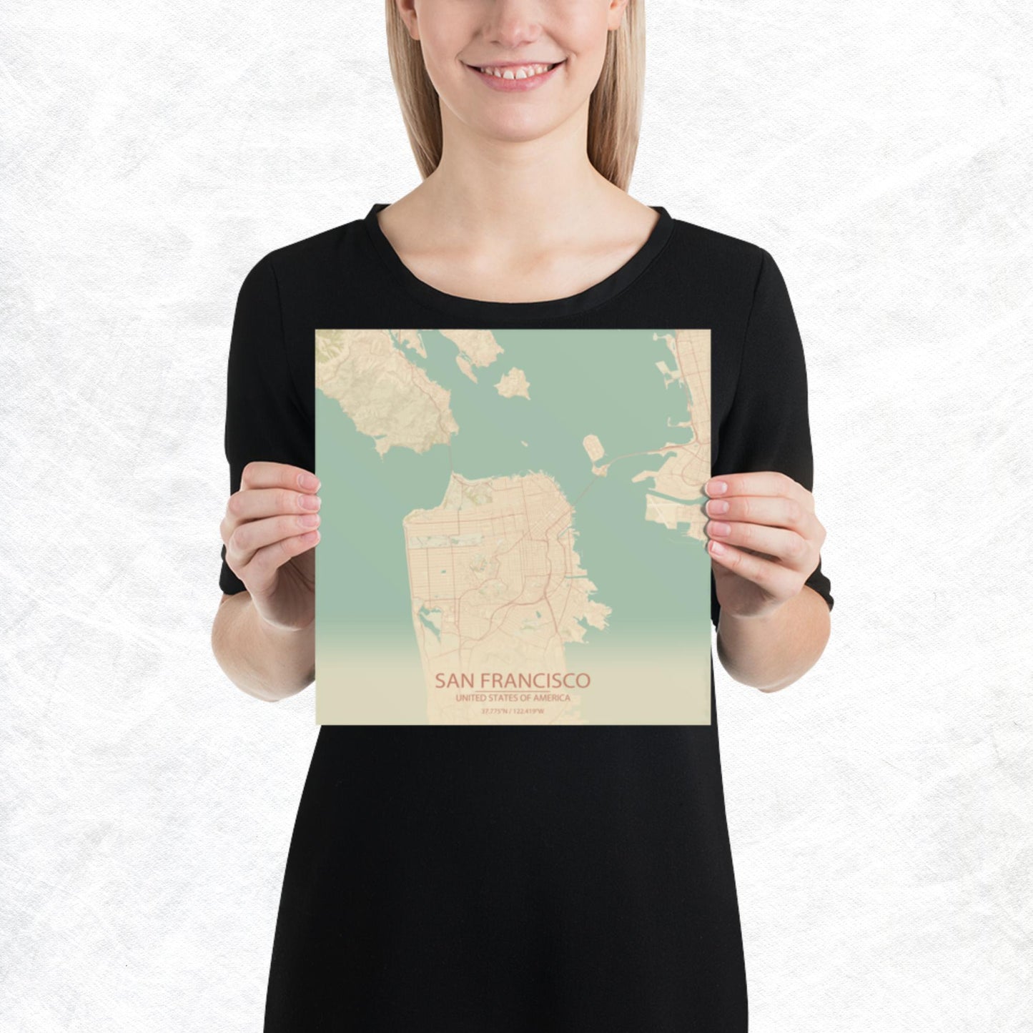 San Francisco Vintage Style Paper Map