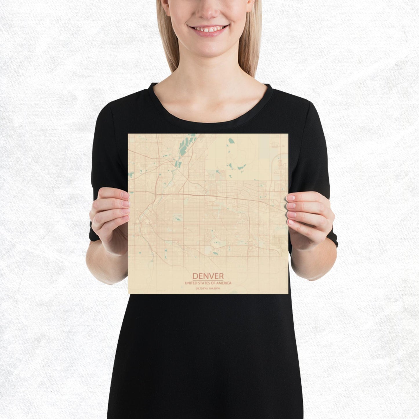 Denver Vintage Style Paper Map