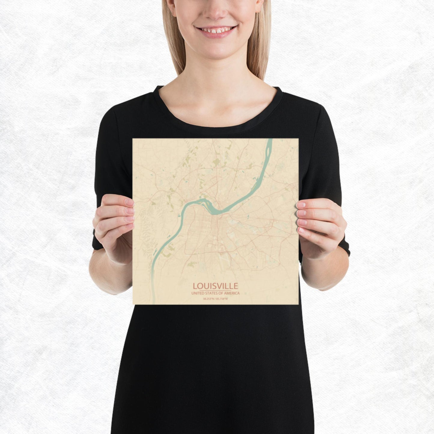 Louisville Vintage Style Paper Map