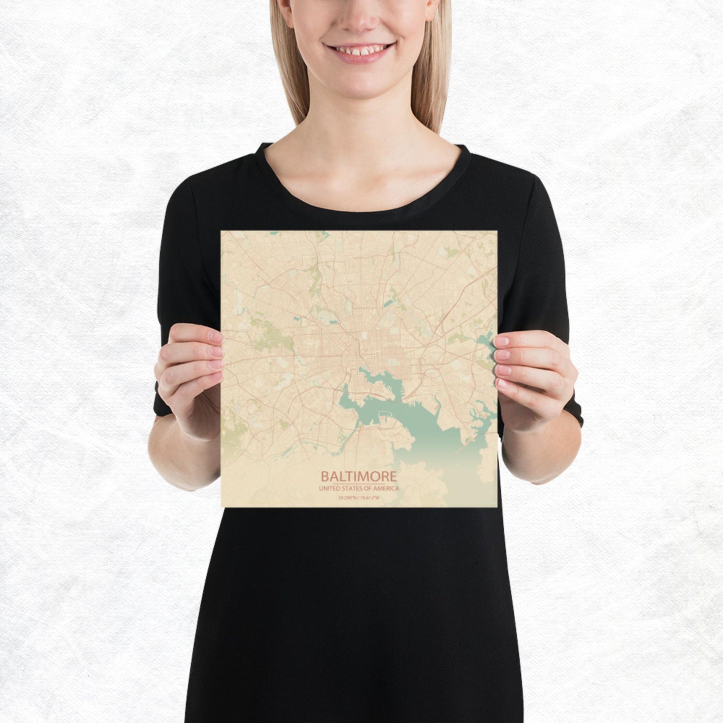 Baltimore Vintage Style Paper Map
