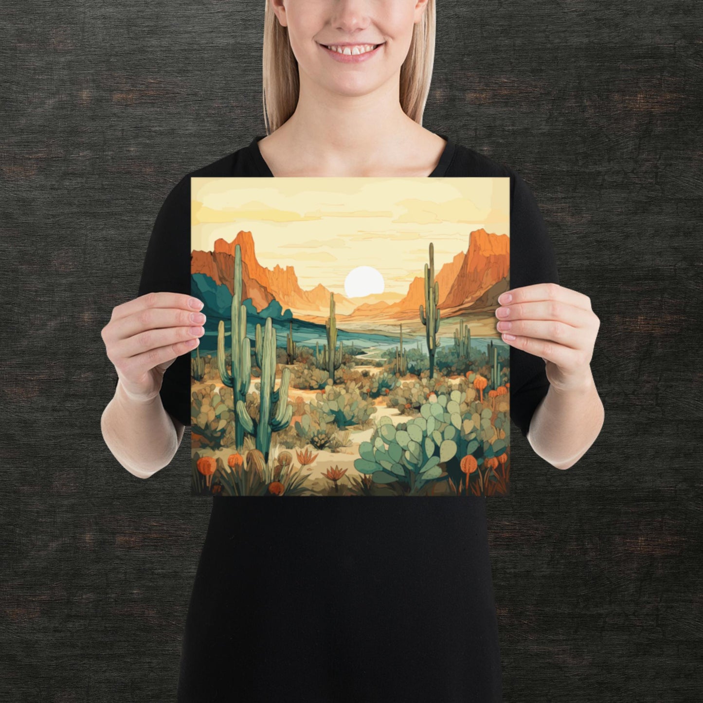 Desert Hills Shrubs Paper Poster