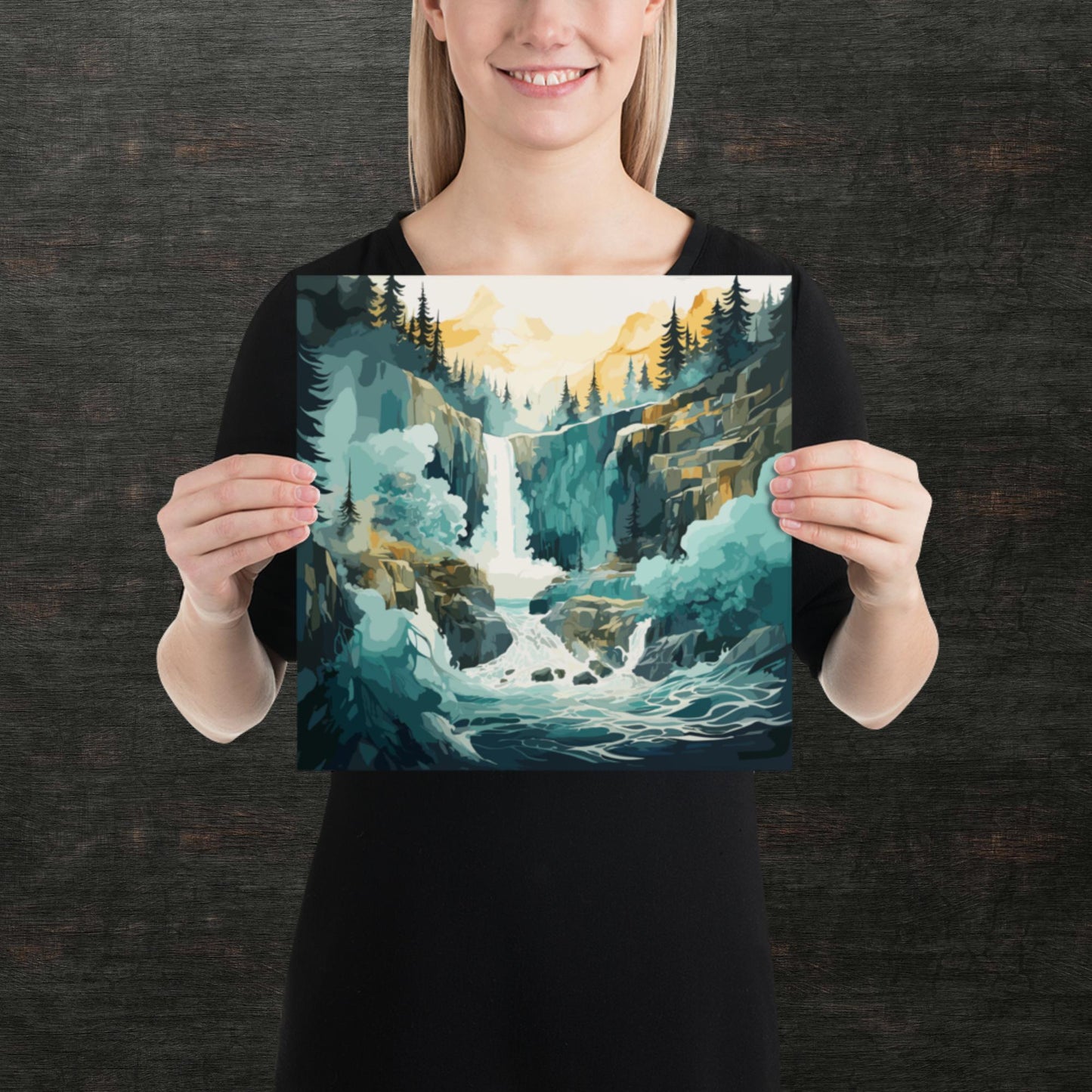 Roaring Forest Waterfall Paper Poster