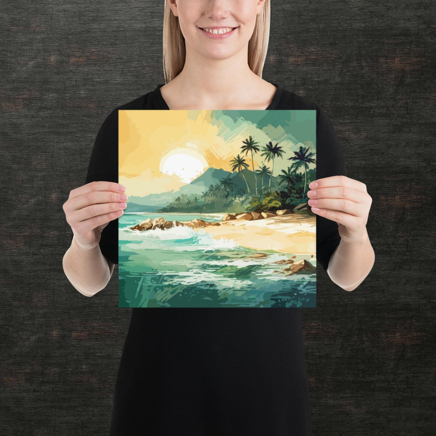 Tropical Island Beach Paper Poster