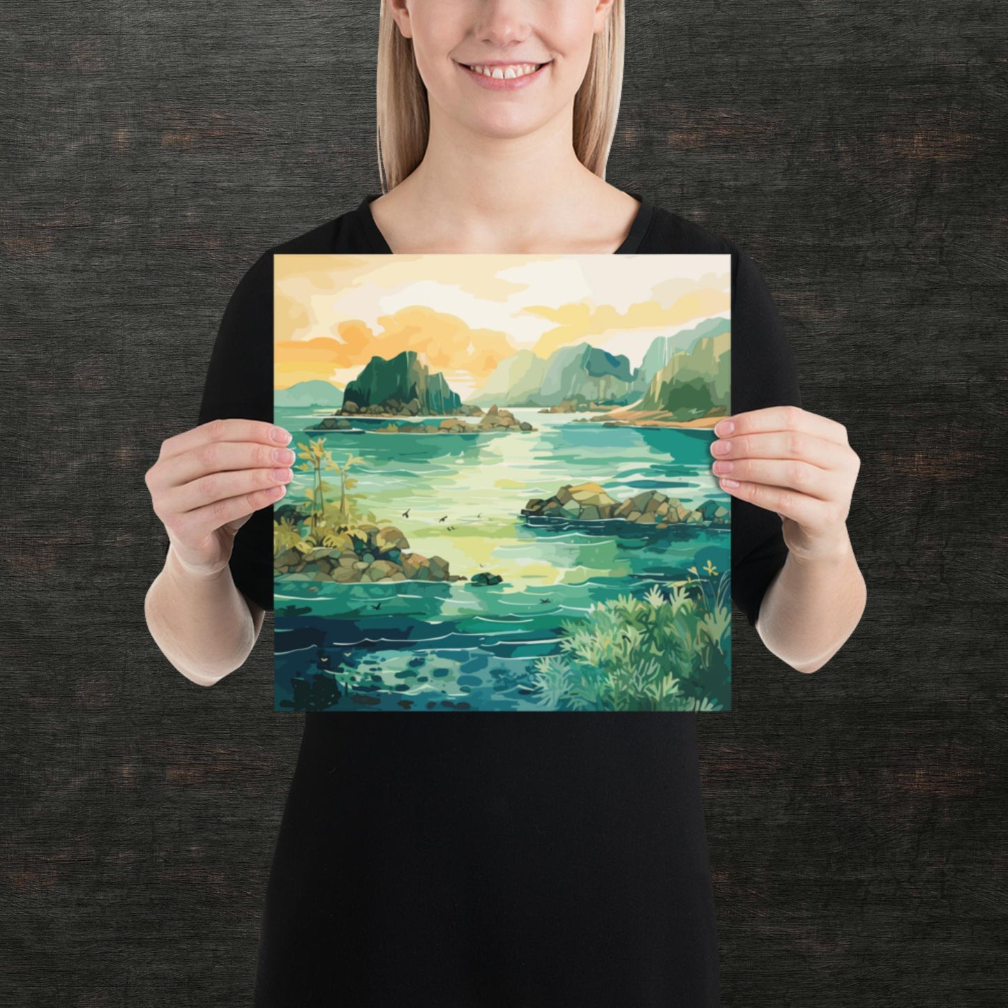 Tropical Island Rocks Paper Poster