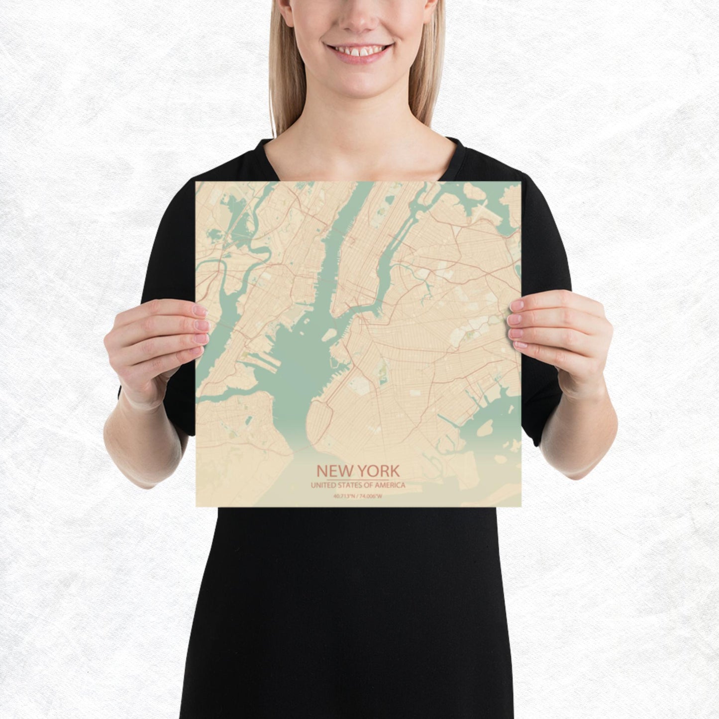 New York Vintage Style Paper Map