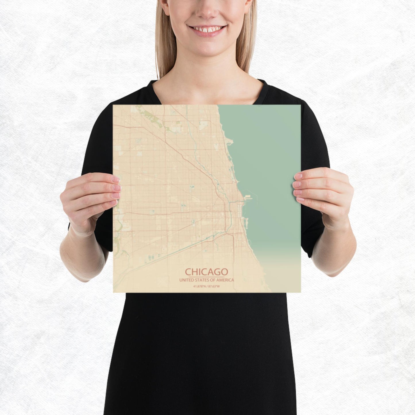 Chicago Vintage Style Paper Map
