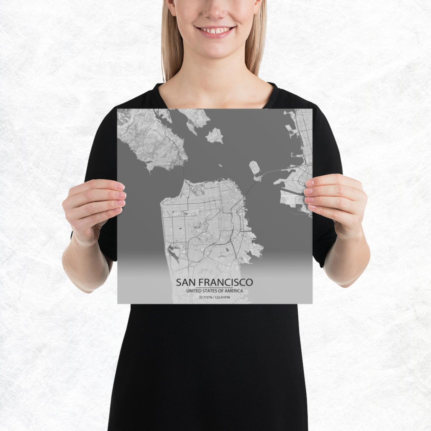 San Francisco Light Grey Paper Map