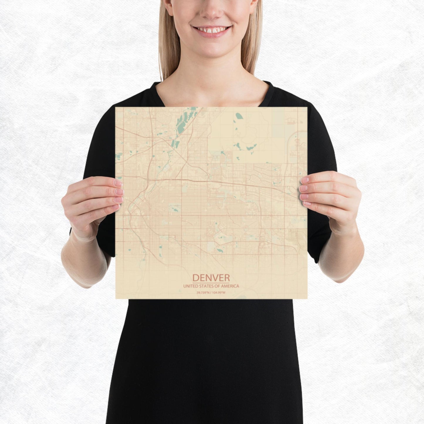 Denver Vintage Style Paper Map