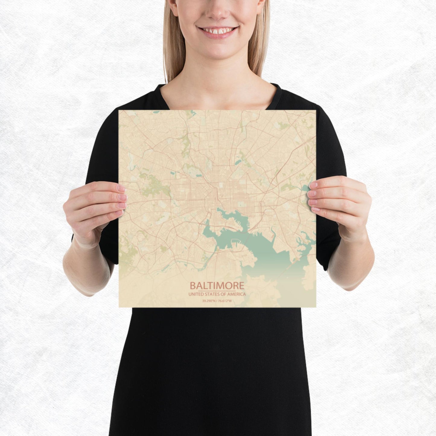 Baltimore Vintage Style Paper Map