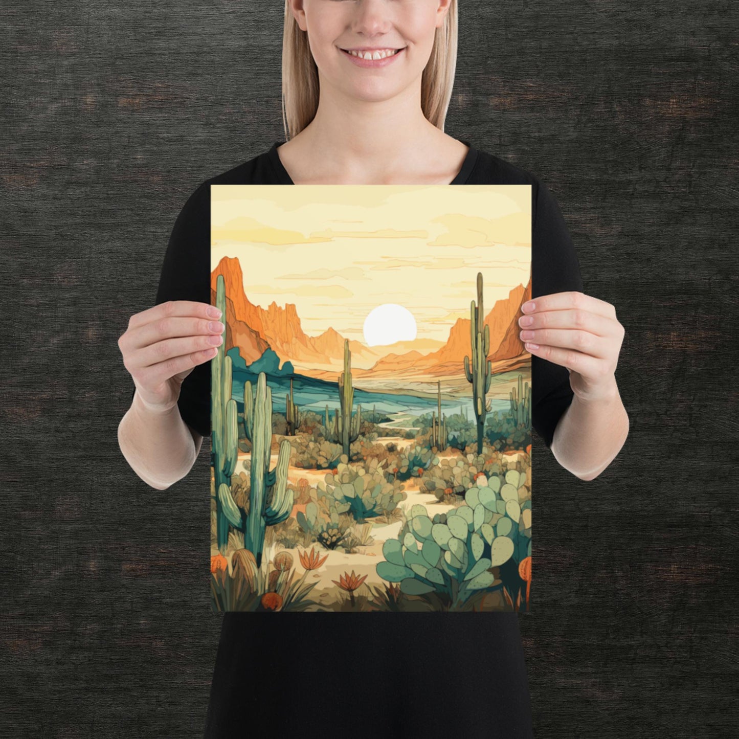 Desert Hills Shrubs Paper Poster